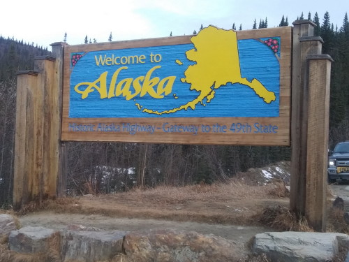 Welcome to Alaska sign